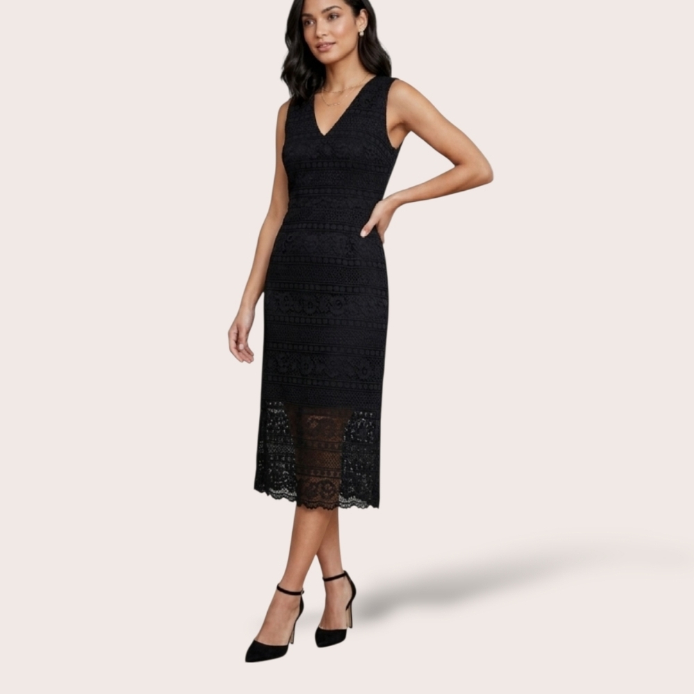 Lace Mid Length Sheath Dress By H&M